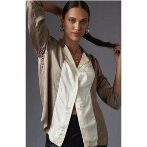 DONNI x Madewell Size Medium womens Top Silky Bowling Shirt NWT